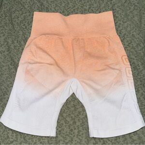 Guess Women's Orange and White Athletic Shorts